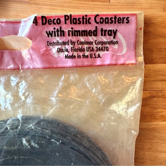 Vintage Coca-Cola 5¢ Deco Plastic Coasters - Set of 4 - New in Package - Picture 5 of 6